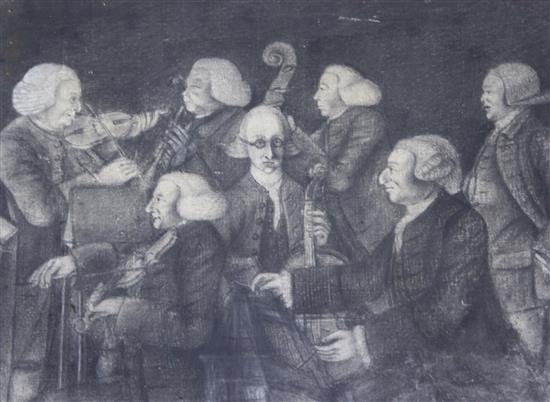 Manner of William Hogarth A Musical Septet 9.5 x 12.5in. unframed